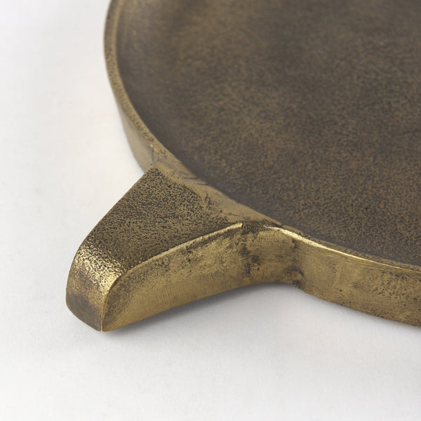 Mercana Marlowe Tray - Rustic Elegance in Antiqued Matte Gold for Serving, Display, or Organizing Items Aluminum | Small 69852