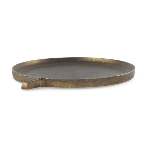Mercana Marlowe Tray - Rustic Elegance in Antiqued Matte Gold for Serving, Display, or Organizing Items Aluminum | Large 69853