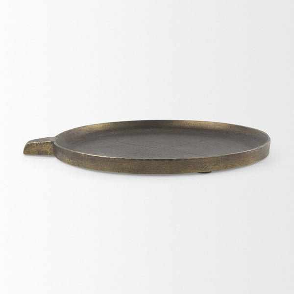 Mercana Marlowe Tray - Rustic Elegance in Antiqued Matte Gold for Serving, Display, or Organizing Items Aluminum | Large 69853