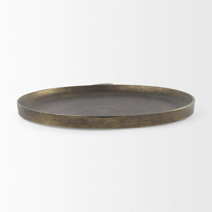 Mercana Marlowe Tray - Rustic Elegance in Antiqued Matte Gold for Serving, Display, or Organizing Items Aluminum | Large 69853