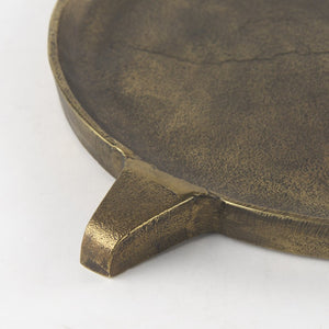 Mercana Marlowe Tray - Rustic Elegance in Antiqued Matte Gold for Serving, Display, or Organizing Items Aluminum | Large 69853