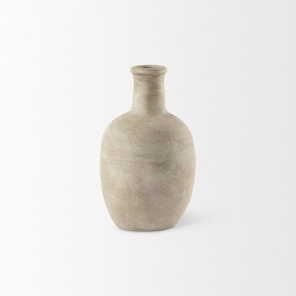 Mercana Zenni Timeless Warm Matte Ceramic Vase for Effortless Style in Contemporary and Rustic Decor Beige Ceramic | 9.3H 69804