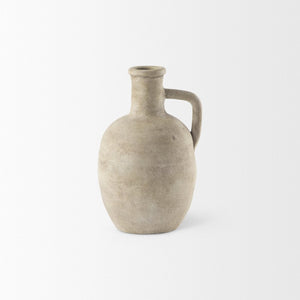 Mercana Zenni Timeless Warm Matte Ceramic Vase for Effortless Style in Contemporary and Rustic Decor Beige Ceramic | 9.3H 69804
