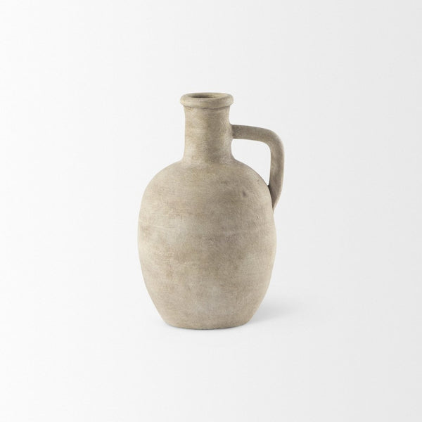 Mercana Zenni Timeless Warm Matte Ceramic Vase for Effortless Style in Contemporary and Rustic Decor Beige Ceramic | 9.3H 69804