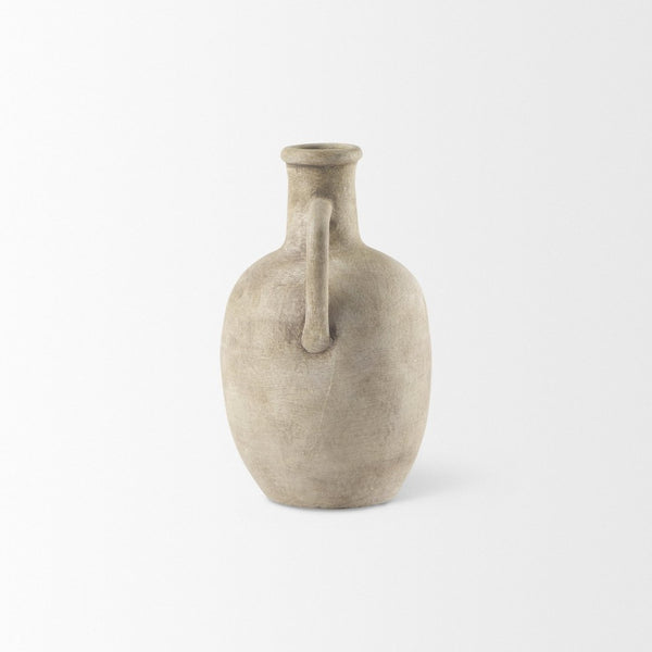 Mercana Zenni Timeless Warm Matte Ceramic Vase for Effortless Style in Contemporary and Rustic Decor Beige Ceramic | 9.3H 69804