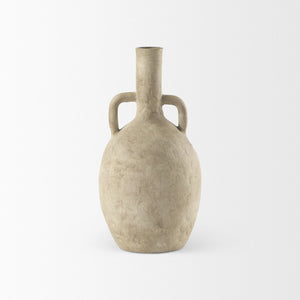 Mercana Zenni Timeless Warm Matte Ceramic Vase for Effortless Style in Contemporary and Rustic Decor Beige Ceramic | 12.0H 69805