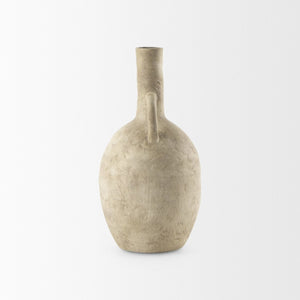Mercana Zenni Timeless Warm Matte Ceramic Vase for Effortless Style in Contemporary and Rustic Decor Beige Ceramic | 12.0H 69805