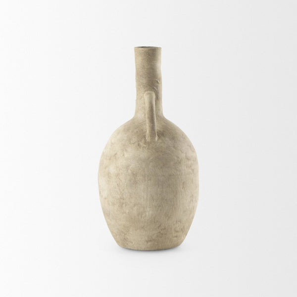 Mercana Zenni Timeless Warm Matte Ceramic Vase for Effortless Style in Contemporary and Rustic Decor Beige Ceramic | 12.0H 69805