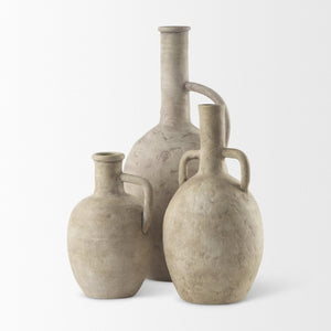 Mercana Zenni Timeless Warm Matte Ceramic Vase for Effortless Style in Contemporary and Rustic Decor Beige Ceramic | 12.0H 69805