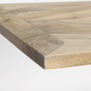 Mercana Maxton Dining Table - Striking Light Brown Wood Top & Industrial Dark Gunmetal Base for Any Space 69847-AB