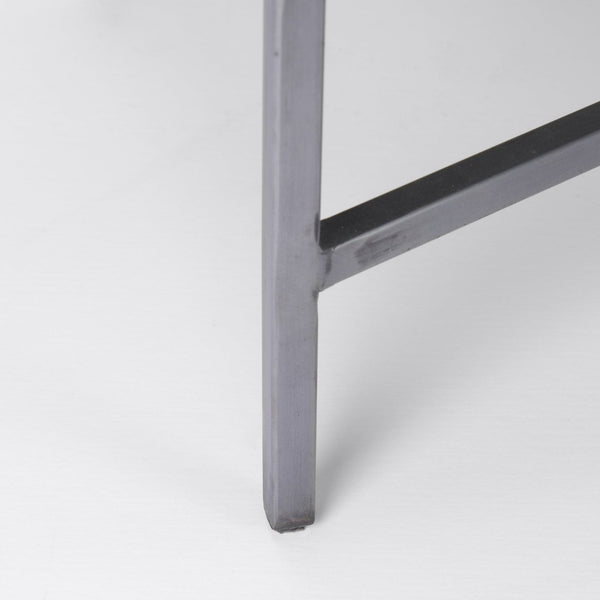 Mercana Hogarth 36-Inch Two-Door Accent Cabinet with Geometric Design for Modern Rustic Living Spaces Dark Brown & Black Wood | Silver Metal 69751