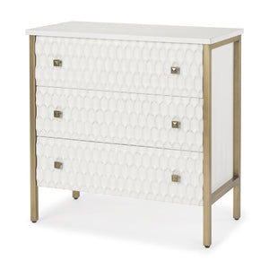 Mercana Savannah Accent Cabinet - Coastal Glam Design with Honeycomb Drawers for Elegant Storage Solutions 69758