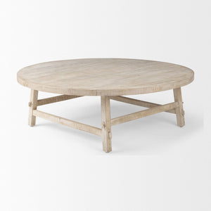 Mercana Rosie Round Coffee Table - Rustic Elegance with Solid Wood Construction for Timeless Living Spaces 69995