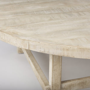 Mercana Rosie Round Coffee Table - Rustic Elegance with Solid Wood Construction for Timeless Living Spaces 69995