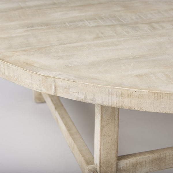 Mercana Rosie Round Coffee Table - Rustic Elegance with Solid Wood Construction for Timeless Living Spaces 69995
