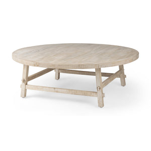 Mercana Rosie Round Coffee Table - Rustic Elegance with Solid Wood Construction for Timeless Living Spaces 69995