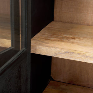 Mercana Sloan Modern Industrial Sideboard with Mango Wood & Glass, Versatile Storage for Chic Living Spaces 69886