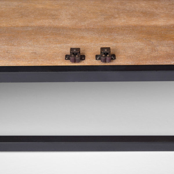 Mercana Sloan Modern Industrial Sideboard with Mango Wood & Glass, Versatile Storage for Chic Living Spaces 69886