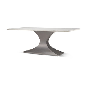 Mercana Maxton Marble Dining Table with Sculptural Gunmetal Base – Elevate Your Dining Experience Today! 69848-AB