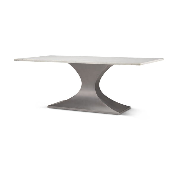 Mercana Maxton Marble Dining Table with Sculptural Gunmetal Base – Elevate Your Dining Experience Today! 69848-AB