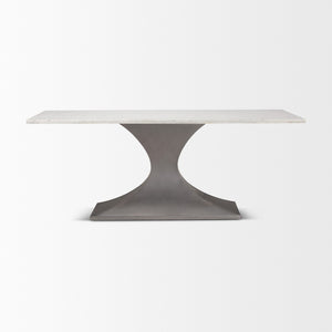 Mercana Maxton Marble Dining Table with Sculptural Gunmetal Base – Elevate Your Dining Experience Today! 69848-AB