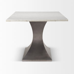 Mercana Maxton Marble Dining Table with Sculptural Gunmetal Base – Elevate Your Dining Experience Today! 69848-AB