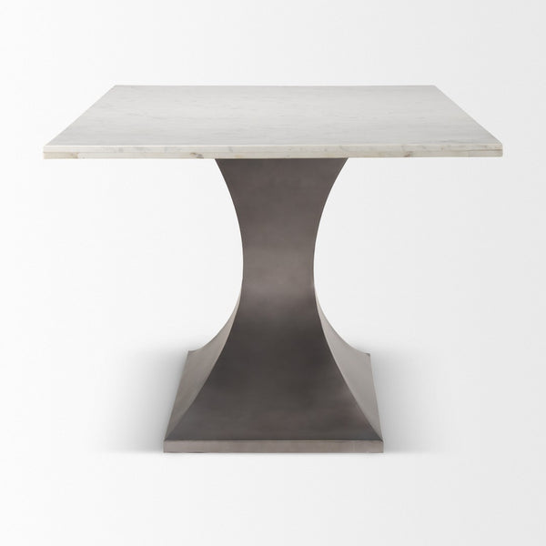 Mercana Maxton Marble Dining Table with Sculptural Gunmetal Base – Elevate Your Dining Experience Today! 69848-AB