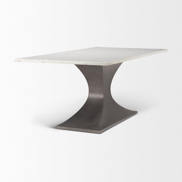 Mercana Maxton Marble Dining Table with Sculptural Gunmetal Base – Elevate Your Dining Experience Today! 69848-AB