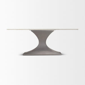Mercana Maxton Marble Dining Table with Sculptural Gunmetal Base – Elevate Your Dining Experience Today! 69848-AB