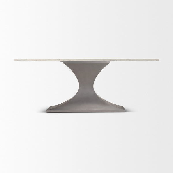 Mercana Maxton Marble Dining Table with Sculptural Gunmetal Base – Elevate Your Dining Experience Today! 69848-AB