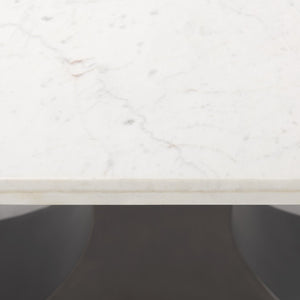 Mercana Maxton Marble Dining Table with Sculptural Gunmetal Base – Elevate Your Dining Experience Today! 69848-AB