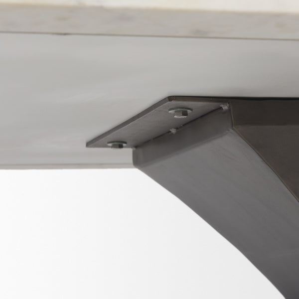 Mercana Maxton Marble Dining Table with Sculptural Gunmetal Base – Elevate Your Dining Experience Today! 69848-AB