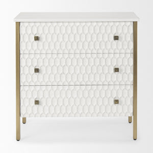 Mercana Savannah Accent Cabinet - Coastal Glam Design with Honeycomb Drawers for Elegant Storage Solutions 69758
