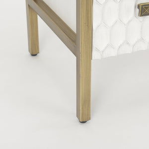 Mercana Savannah Accent Cabinet - Coastal Glam Design with Honeycomb Drawers for Elegant Storage Solutions 69758