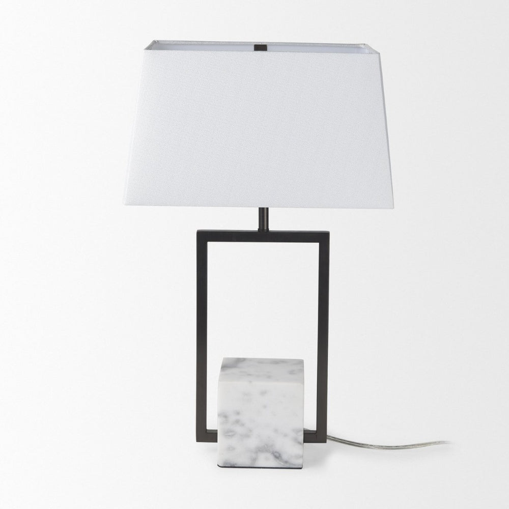 Mercana Peyton Contemporary Table Lamp with Unique Marble Base for Stylish Ambient Lighting in Any Room 69701