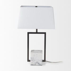 Mercana Peyton Contemporary Table Lamp with Unique Marble Base for Stylish Ambient Lighting in Any Room 69701