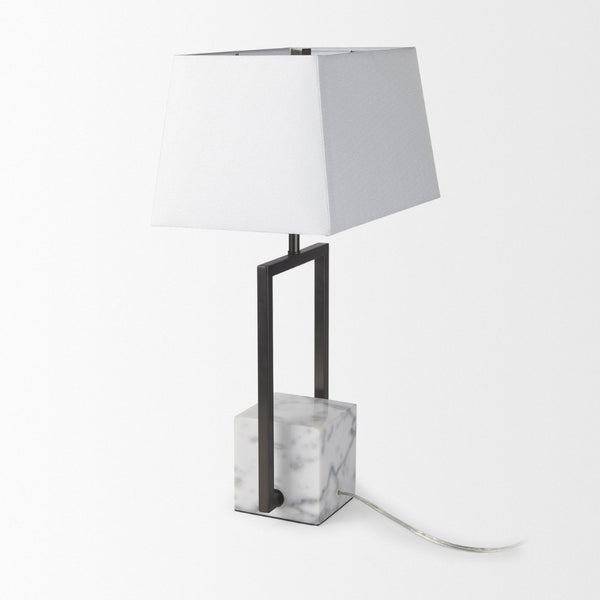 Mercana Peyton Contemporary Table Lamp with Unique Marble Base for Stylish Ambient Lighting in Any Room 69701