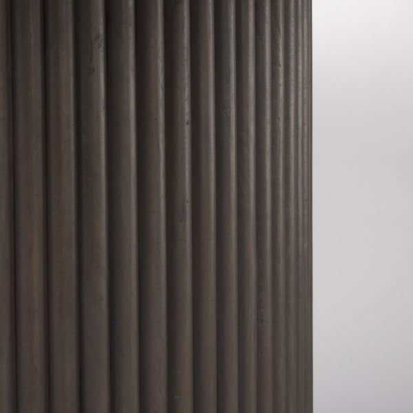 Mercana Terra Dining Table: Sculptural Round Design in Rich Mango Wood for Modern Dining & Entertaining 60" Dk Brown Wood Top | Dk Brown Wood Base 69873-AB