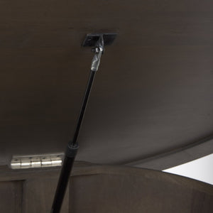 Mercana Terra Round Fluted Coffee Table with Hydraulic Lift and Hidden Storage for Modern Living Room Style Dark Brown Wood 69877