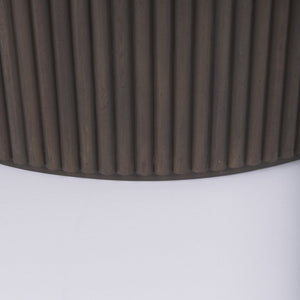 Mercana Terra Round Fluted Coffee Table with Hydraulic Lift and Hidden Storage for Modern Living Room Style Dark Brown Wood 69877