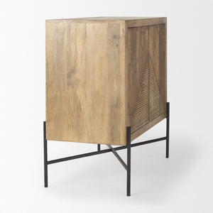 Mercana Cairo Stylish 2-Door Storage Cabinet with Mango Wood and Industrial Iron Design for Modern Spaces 69754