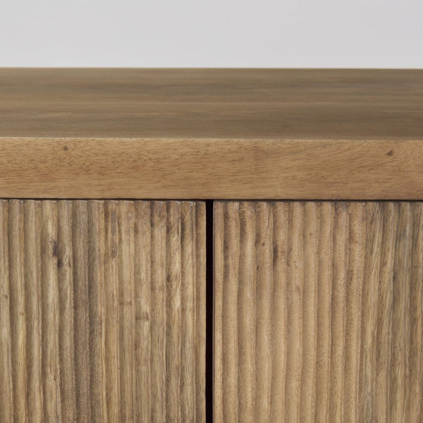 Mercana Cairo Stylish 2-Door Storage Cabinet with Mango Wood and Industrial Iron Design for Modern Spaces 69754