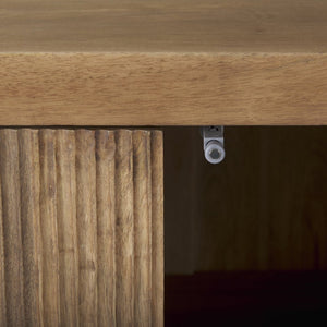 Mercana Cairo Stylish 2-Door Storage Cabinet with Mango Wood and Industrial Iron Design for Modern Spaces 69754