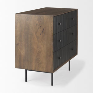 Mercana Grace Rustic Industrial Accent Cabinet with 3 Drawers for Stylish Storage in Any Room or Office 69755
