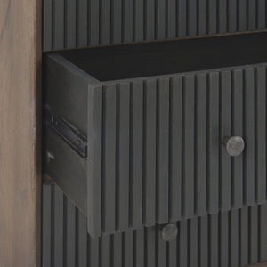 Mercana Grace Rustic Industrial Accent Cabinet with 3 Drawers for Stylish Storage in Any Room or Office 69755