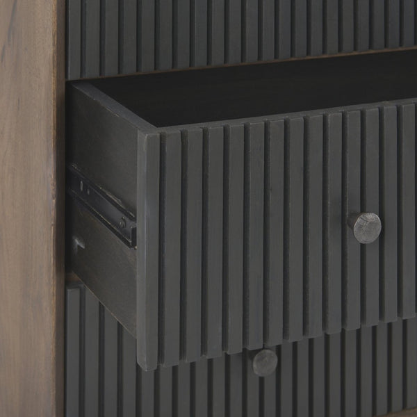 Mercana Grace Rustic Industrial Accent Cabinet with 3 Drawers for Stylish Storage in Any Room or Office 69755