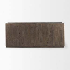 Mercana West Rustic-Modern Mango Wood Sideboard with Bold Angular Design for Stylish Storage Solutions 69872