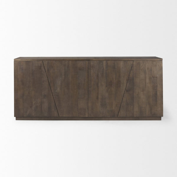 Mercana West Rustic-Modern Mango Wood Sideboard with Bold Angular Design for Stylish Storage Solutions 69872