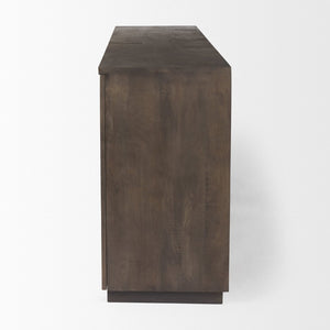 Mercana West Rustic-Modern Mango Wood Sideboard with Bold Angular Design for Stylish Storage Solutions 69872