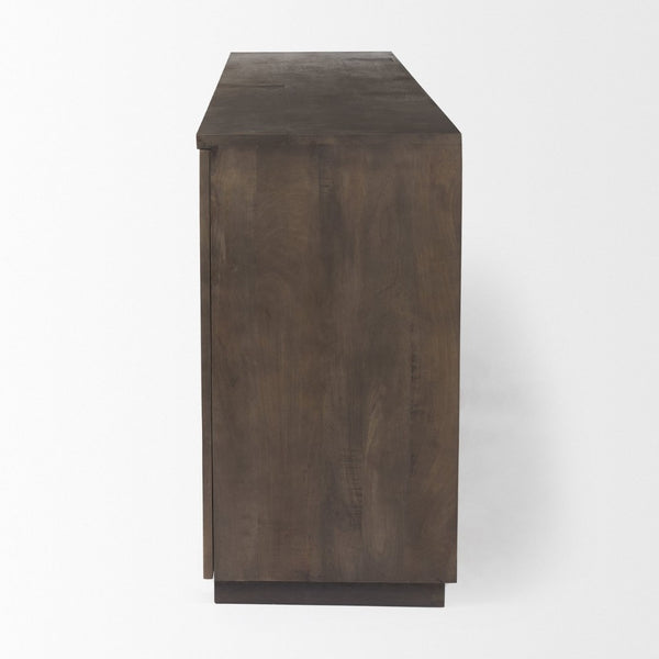 Mercana West Rustic-Modern Mango Wood Sideboard with Bold Angular Design for Stylish Storage Solutions 69872